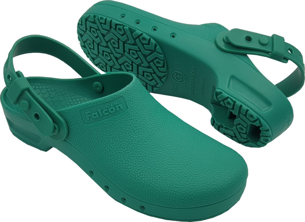 Autoclavable Shoes Green With Safety Strap