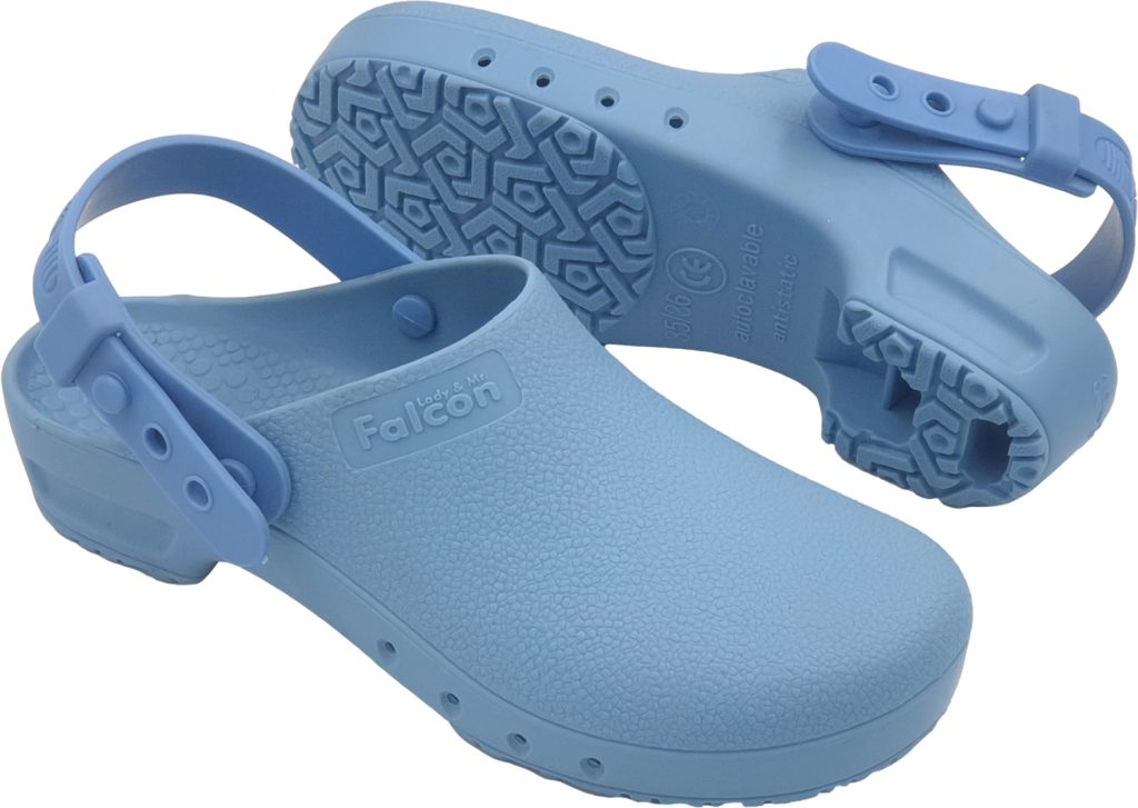 Autoclavable Shoes Light Blue With Safety Strap