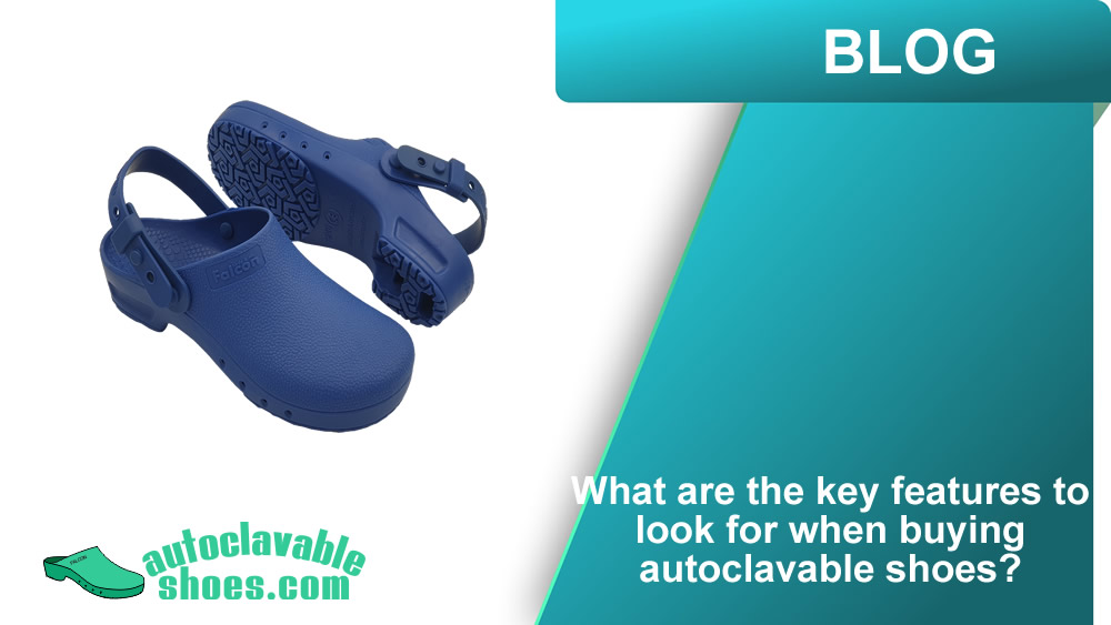 What are the key features to look for when buying autoclavable shoes?